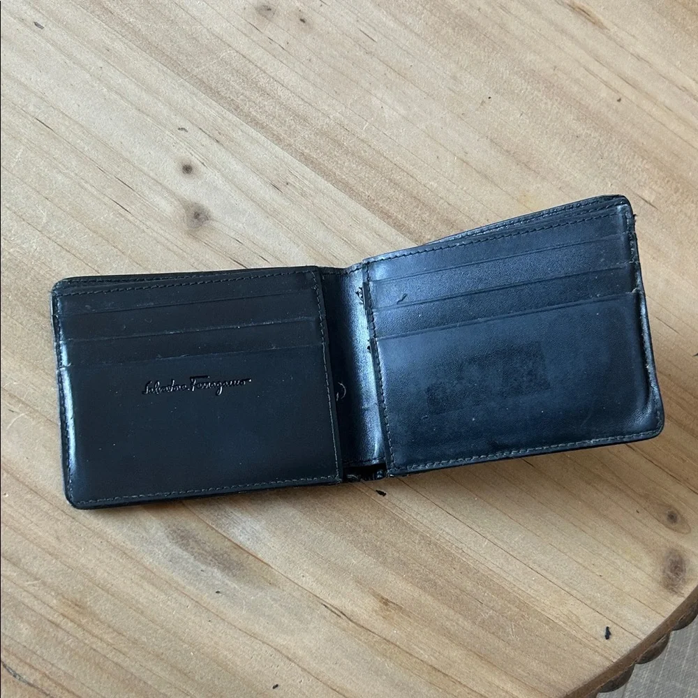Salvatore Ferragamo Vintage Black Soft Leather Bifold Wallet